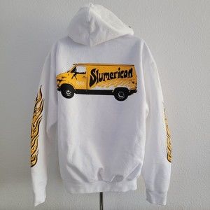 Slumerican Yelawolf Van Hoodie White Mens Size Medium Sweater Shady Eminem